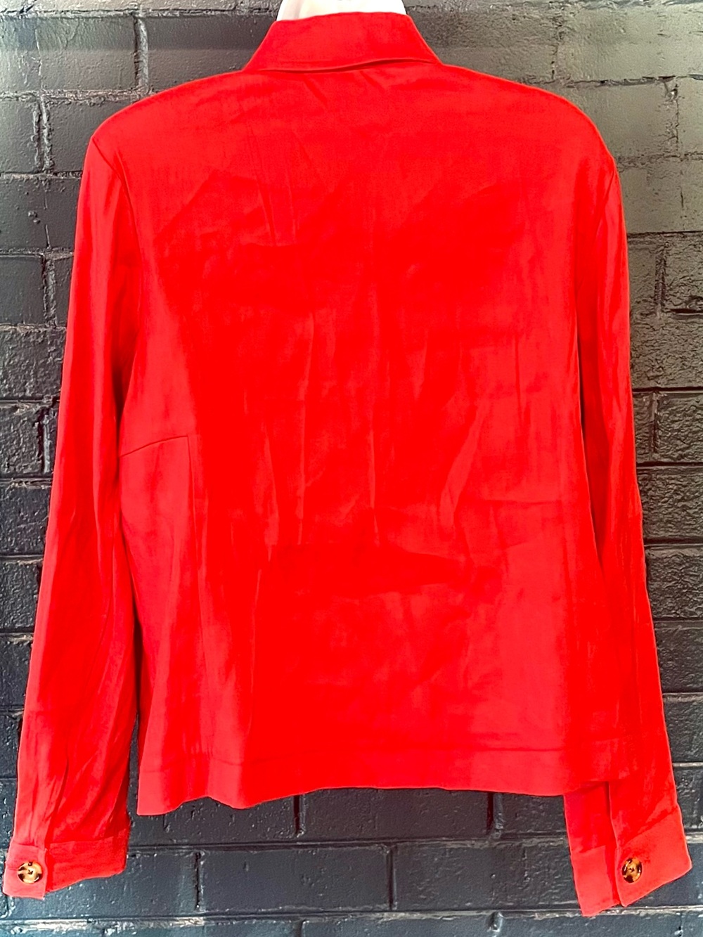 CAbi Bright Red Long-Sleeve Button Cuff Shirt